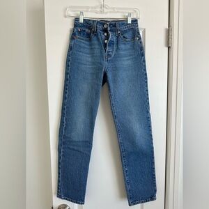 Levi’s Wedgie Straight Ankle Jeans, medium wash, size 23